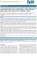 Cover page: A brief, standardized tool for measuring HIV‐related stigma among health facility staff: results of field testing in China, Dominica, Egypt, Kenya, Puerto Rico and St. Christopher &amp; Nevis