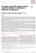 Cover page: The adaptor protein PID1 regulates receptor-dependent endocytosis of postprandial triglyceride-rich lipoproteins