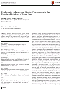 Cover page: Psychosocial Influences on Disaster Preparedness in San Francisco Recipients of Home Care.