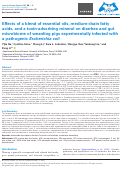 Cover page: Effects of a blend of essential oils, medium-chain fatty acids, and a toxin-adsorbing mineral on diarrhea and gut microbiome of weanling pigs experimentally infected with a pathogenic Escherichia coli.