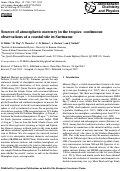 Cover page: Sources of atmospheric mercury in the tropics: continuous observations at a coastal site in Suriname