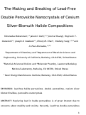 Cover page: The Making and Breaking of Lead-Free Double Perovskite Nanocrystals of Cesium Silver–Bismuth Halide Compositions