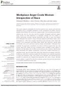 Cover page: Workplace Anger Costs Women Irrespective of Race