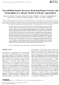 Cover page: Second-hand smoke increases bronchial hyperreactivity and eosinophilia in a murine model of allergic aspergillosis.