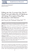 Cover page: Falling into the Coverage Gap: Part D Drug Costs and Adherence for Medicare Advantage Prescription Drug Plan Beneficiaries with Diabetes