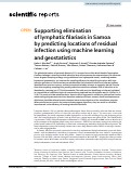 Cover page: Supporting elimination of lymphatic filariasis in Samoa by predicting locations of residual infection using machine learning and geostatistics