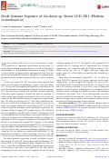 Cover page: Draft Genome Sequence of Gordonia sp. Strain UCD-TK1 (Phylum Actinobacteria)