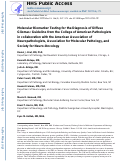 Cover page: Molecular Biomarker Testing for the Diagnosis of Diffuse Gliomas.