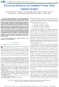Cover page: Structural Balance via Gradient Flows Over Signed Graphs.