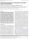 Cover page: Solid phase chemistry to covalently and reversibly capture thiolated RNA