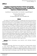 Cover page: Engaging Undergraduate Students in Forensic Anthropology Research During Times of Restricted Lab Access: The Efficacy and Importance of Student-Led Surveys