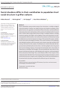 Cover page: Social situations differ in their contribution to population-level social structure in griffon vultures.