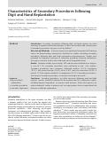 Cover page: Characteristics of Secondary Procedures following Digit and Hand Replantation