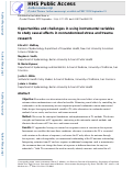 Cover page: Opportunities and challenges in using instrumental variables to study causal effects in nonrandomized stress and trauma research.