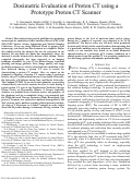 Cover page: Dosimetric Evaluation of Proton CT using a Prototype Proton CT Scanner