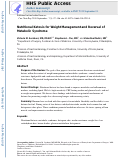 Cover page: Nutritional Ketosis for Weight Management and Reversal of Metabolic Syndrome