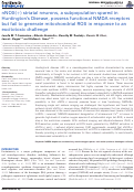Cover page: nNOS(+) striatal neurons, a subpopulation spared in Huntington's Disease, possess functional NMDA receptors but fail to generate mitochondrial ROS in response to an excitotoxic challenge