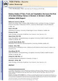 Cover page: Dietary intake of fiber, fruit and vegetables decreases the risk of incident kidney stones in women: a Womens Health Initiative report.