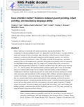 Cover page: Does Intention Matter? Relations between Parent Pointing, Infant Pointing, and Developing Language Ability