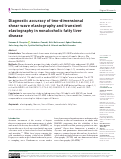 Cover page: Diagnostic accuracy of two-dimensional shear wave elastography and transient elastography in nonalcoholic fatty liver disease