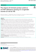 Cover page of The impact of intimate partner violence on PrEP adherence among U.S. Cisgender women at risk for HIV