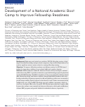 Cover page: Development of a National Academic Boot Camp to Improve Fellowship Readiness.