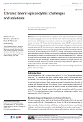 Cover page: Chronic lateral epicondylitis: challenges and solutions