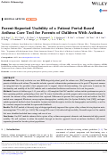 Cover page: Parent-Reported Usability of a Patient Portal-Based Asthma Care Tool for Parents of Children With Asthma.