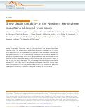 Cover page: Snow depth variability in the Northern Hemisphere mountains observed from space