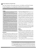 Cover page: Ten-Year Trends in Preventive Service Use Before and After Prostate Cancer Diagnosis: A Comparison with Noncancer Controls