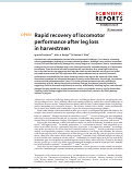 Cover page: Rapid recovery of locomotor performance after leg loss in harvestmen