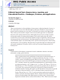 Cover page: Editorial Special Topic: Neuroscience, Learning, and Educational Practice—Challenges, Promises, and Applications