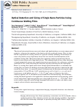 Cover page: Optical Detection and Sizing of Single Nanoparticles Using Continuous Wetting Films