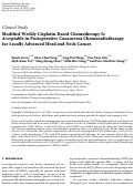 Cover page: Modified Weekly Cisplatin-Based Chemotherapy Is Acceptable in Postoperative Concurrent Chemoradiotherapy for Locally Advanced Head and Neck Cancer