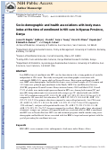 Cover page: Socio-demographic and health associations with body mass index at the time of enrollment in HIV care in Nyanza Province, Kenya