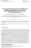 Cover page: Testing exponentiality by comparing the empirical distribution function of the normalized spacings with that of the original data