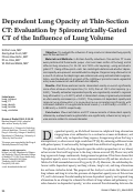 Cover page: Dependent Lung Opacity at Thin-Section CT: Evaluation by Spirometrically-Gated CT of the Influence of Lung Volume