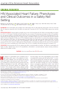 Cover page: HIV‐Associated Heart Failure: Phenotypes and Clinical Outcomes in a Safety‐Net Setting