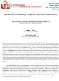 Cover page: Operant/Classical Conditioning:  Comparisons, Intersections and Interactions  The 2014 Winter Conference on Animal Learning and Behavior  Focus and Research Seminar Sessions