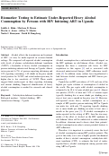 Cover page: Biomarker Testing to Estimate Under-Reported Heavy Alcohol Consumption by Persons with HIV Initiating ART in Uganda