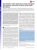 Cover page: Lipid domains control myelin basic protein adsorption and membrane interactions between model myelin lipid bilayers