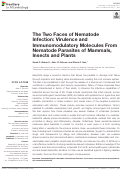 Cover page: The Two Faces of Nematode Infection: Virulence and Immunomodulatory Molecules From Nematode Parasites of Mammals, Insects and Plants