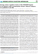 Cover page: Energy status regulates levels of the RAR/RXR ligand 9-cis-retinoic acid in mammalian tissues: Glucose reduces its&nbsp;synthesis in β-cells.