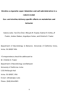 Cover page: Nicotine e‐cigarette vapor inhalation and self‐administration in a rodent model: Sex‐ and nicotine delivery‐specific effects on metabolism and behavior