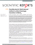 Cover page: Possible electric field induced indirect to direct band gap transition in MoSe2