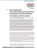 Cover page: Novel application of an automated-machine learning development tool for predicting burn sepsis: proof of concept