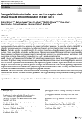 Cover page of Young adult Latino testicular cancer survivors: a pilot study of Goal-focused Emotion regulation Therapy (GET)