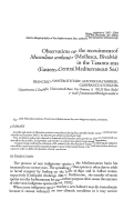 Cover page: Observations on the recruitment of <i>Musculista senhousia</i> (Mollusca, Bivalvia) in the Taranto seas (Eastern-Central Mediterranean Sea)