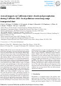 Cover page: Aerosol impacts on California winter clouds and precipitation during CalWater 2011: local pollution versus long-range transported dust