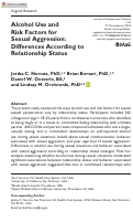 Cover page: Alcohol Use and Risk Factors for Sexual Aggression: Differences According to Relationship Status